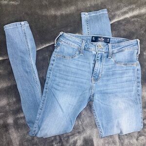 Hollister Women's Skinny Jeans in Light Blue